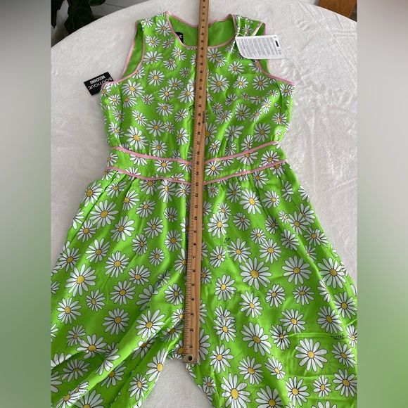 Boutique Moschino Size 10 Daisy Floral Punk Trim Jumpsuit with Pockets NWT - Picture 16 of 17